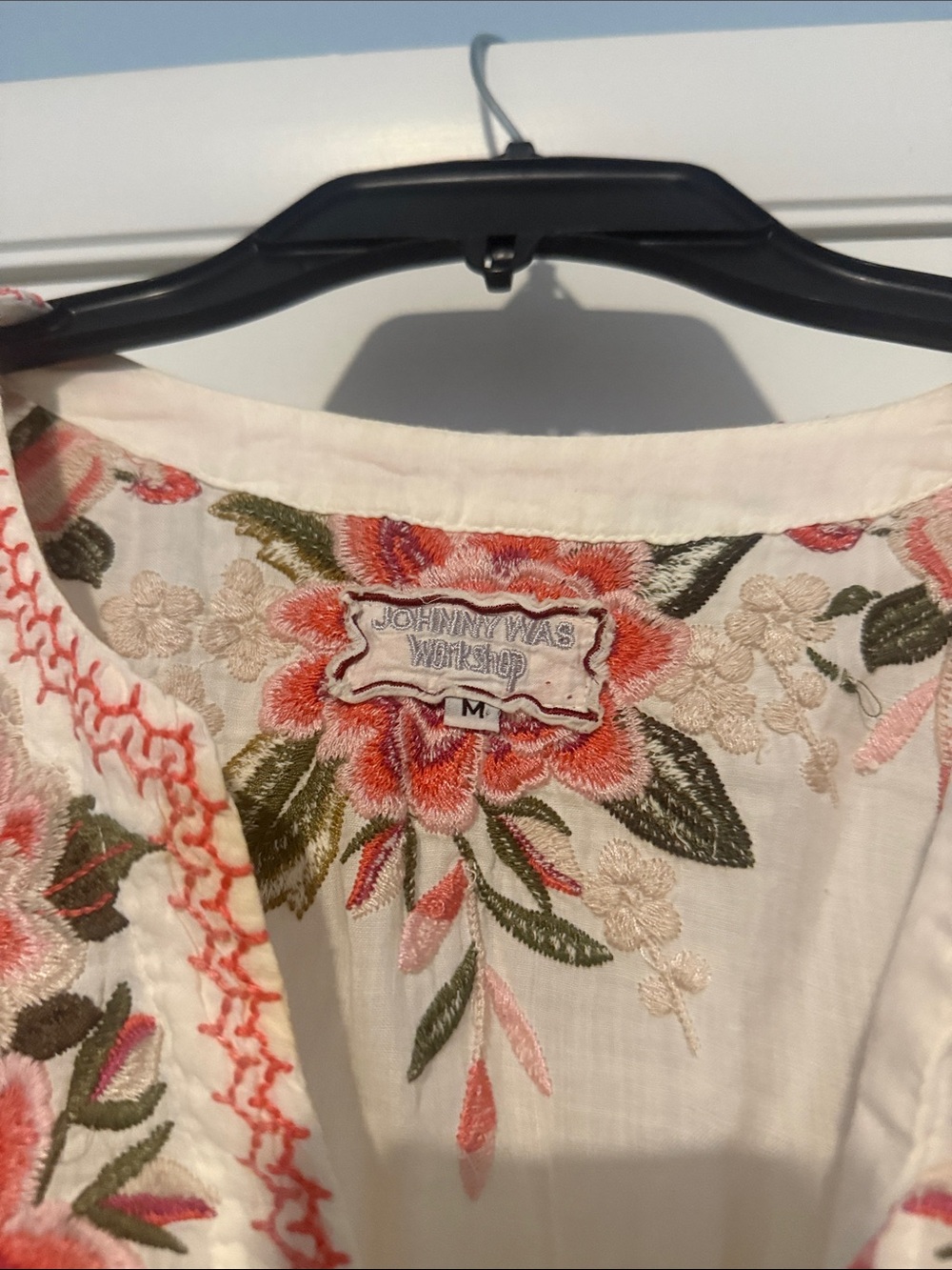 Johnny Was Ivory Embroidered Floral Tunic Top - Women's - Picture 2 of 7